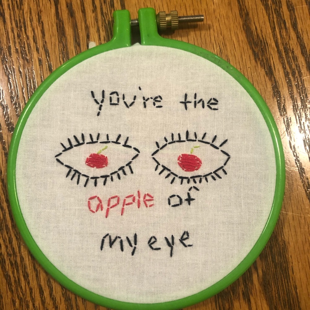 Apple of my Eye Embroidery Hoop
